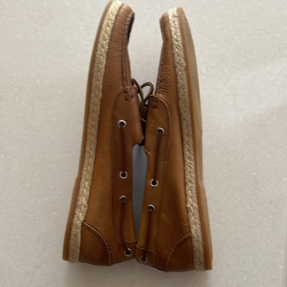 NWOT Bloomingdale’s brand Men’s tan supple leather espadrille boat shoe size 11. - Picture 6 of 10